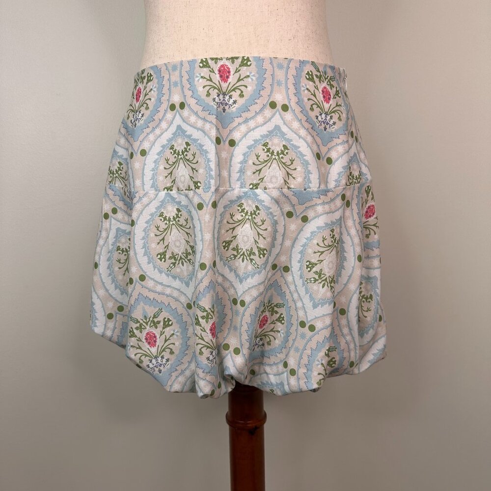 Camilla Again Blue Floral Print Bubble Skirt